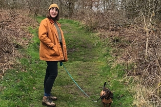 Marketing Officer Jade Oliver with her dog Bertie 