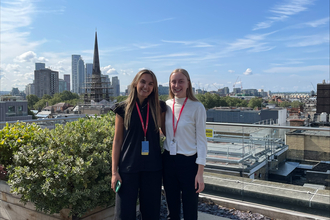 Sian and Jasmine on Orsted terrace