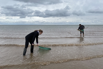 Jas and Sam sea dipping