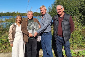 Cherry Fields volunteers with Lincolnshire Environmental Awards 2024 trophy