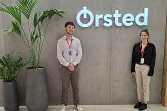 Marine Futures Interns Ed and Kiera at Orsted in London