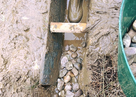 French drain in Whisby Education Centre grounds