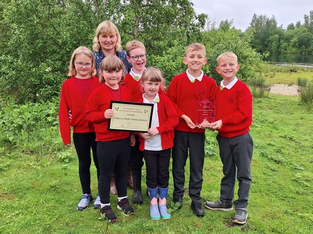 Kirkby La Thorpe Primary Academy receiving the 2024 Lincolnshire Young Environmentalist Award at Whisby