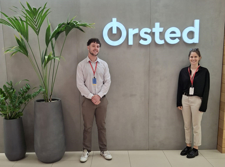 Marine Futures Interns Ed and Kiera at Orsted in London